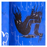 Blvckjep - Tavole della Buona Notte "Blu" - Spray e Marker Acrilico su Libro d’Epoca