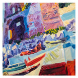 Athos Faccincani - Le Barche dei Pescatori sull'Isola - Olio su Tela