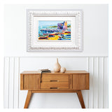 Athos Faccincani - Le Barche dei Pescatori sull'Isola - Olio su Tela