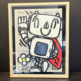 MASSIMO SIRELLI - ROBOT LOVE GIAPPONE (1) - ACRILICO SU QUOTIDIANO