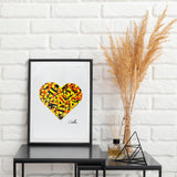 MASSIMO SIRELLI - COLORFUL LOVE CUORE ALGIDA 80 - COLLAGE SU CARTA