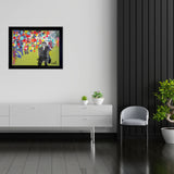 MASSIMO SIRELLI - L’UOMO DEI COLORI - COLLAGE SU TELA