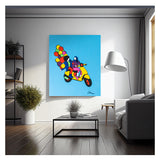 Marco Lodola - Vespa - Opera Unica - Tecnica Mista su Tela