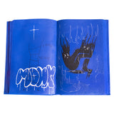 Blvckjep - Tavole della Buona Notte "Blu" - Spray e Marker Acrilico su Libro d’Epoca
