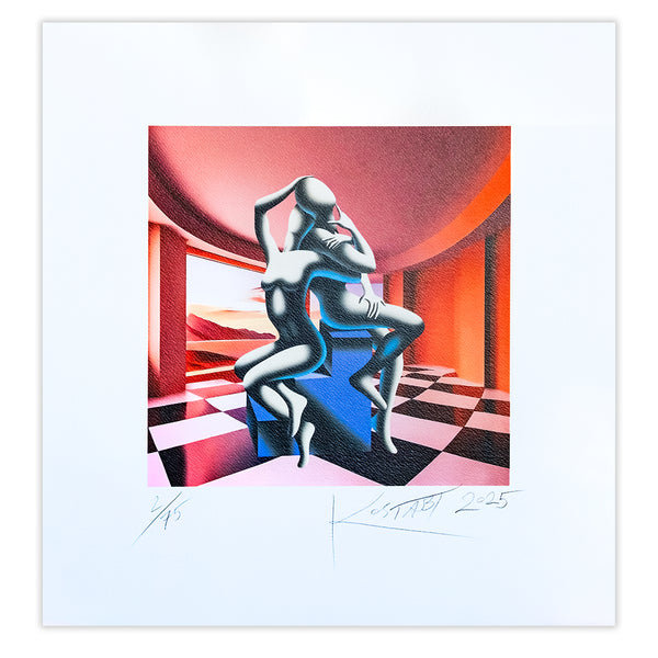 Mark Kostabi - Abbraccio senza tempo - Serigrafia