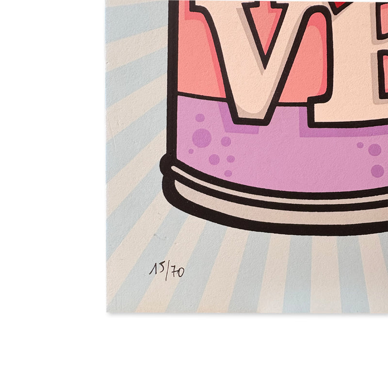 Aleandro Roncarà - Un chilo d'amore - Serigrafia su cartoncino