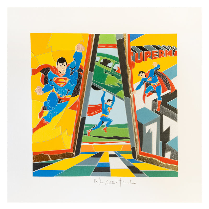 Ugo Nespolo - SuperMan - Serigrafia