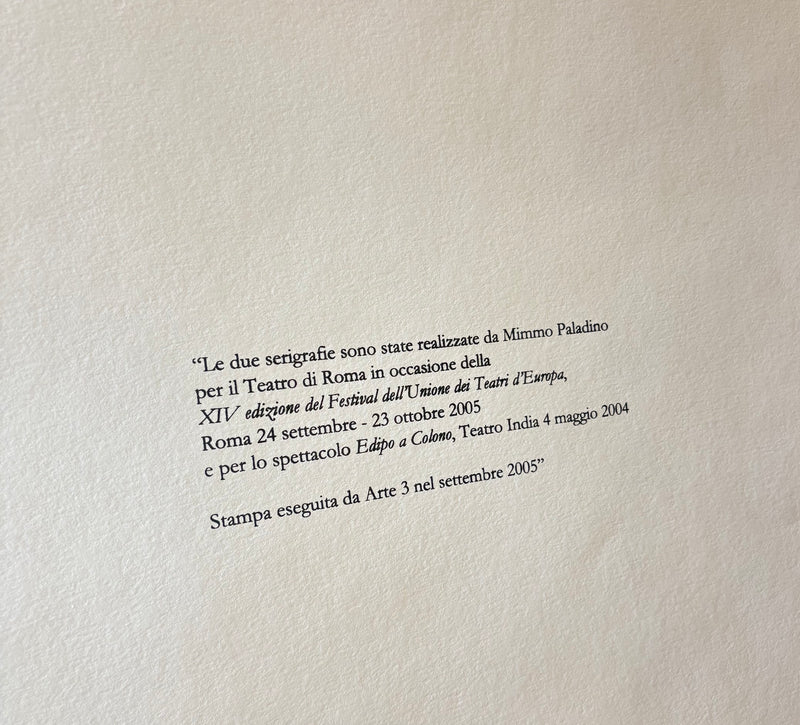 Mimmo Paladino - Edipo a Colono - Serigrafia su carta
