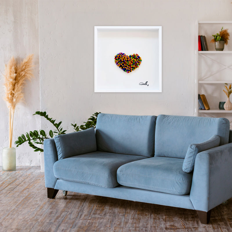 MASSIMO SIRELLI - COLORFUL LOVE RISIKO - ASSEMBLAGE SU TELA