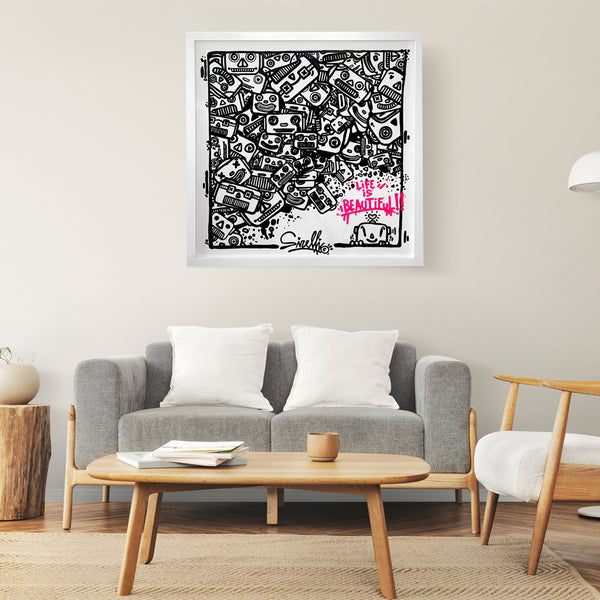 MASSIMO SIRELLI - LIFE IS BEAUTIFUL - MARKER SU CARTONE POLIONDA