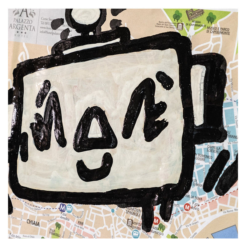 Massimo Sirelli - Mappa - Tecnica Mista su Cartina Stradale