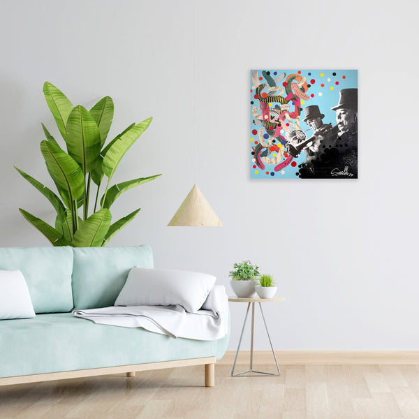 MASSIMO SIRELLI - MUSICIENS - COLLAGE SU TELA