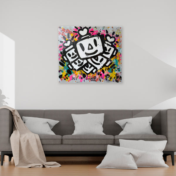 MASSIMO SIRELLI - ROBOT LOVE - MIXED MEDIA SU LAMIERA