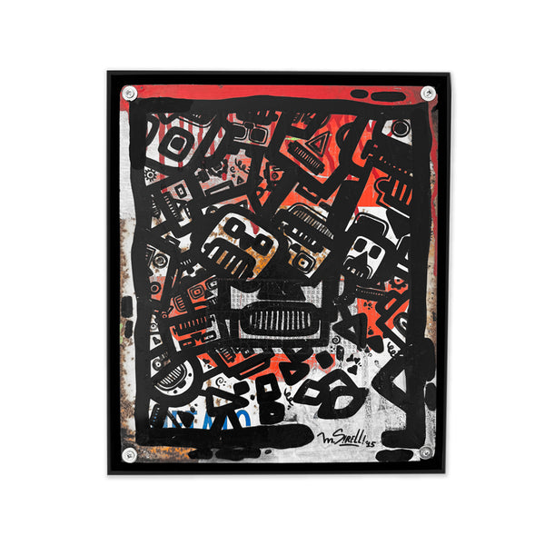 MASSIMO SIRELLI - ROBOT DOODLEBOT - MIXED MEDIA SU LAMIERA