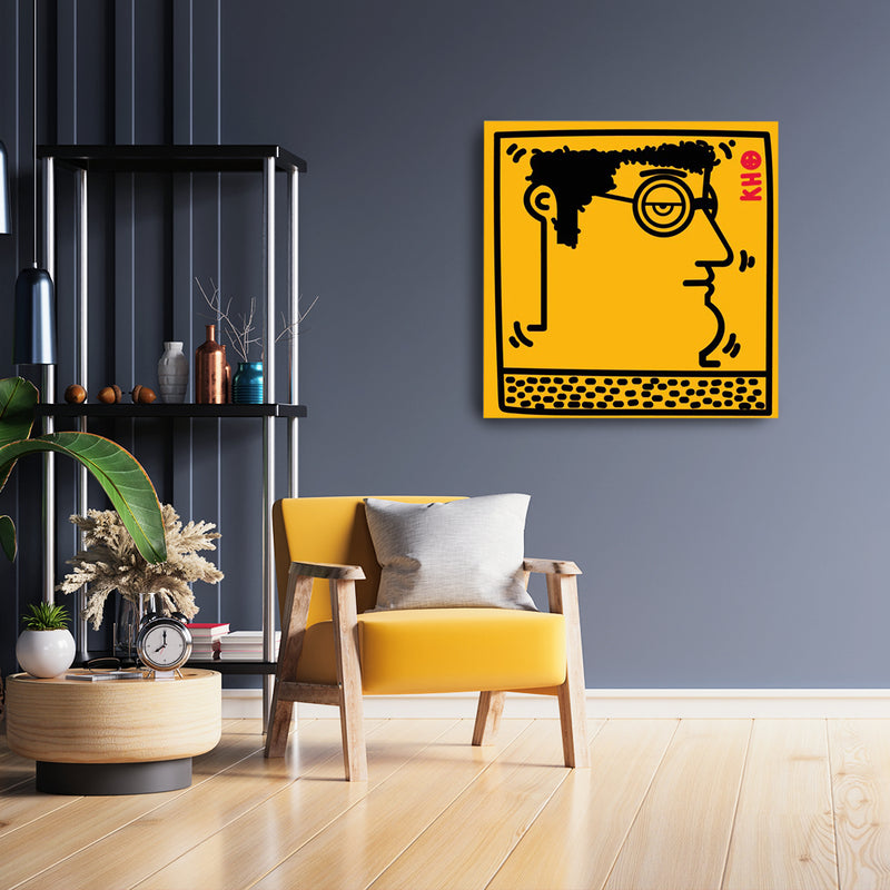 IABO - Untitled (Keith Haring - Portrait) Yellow Version